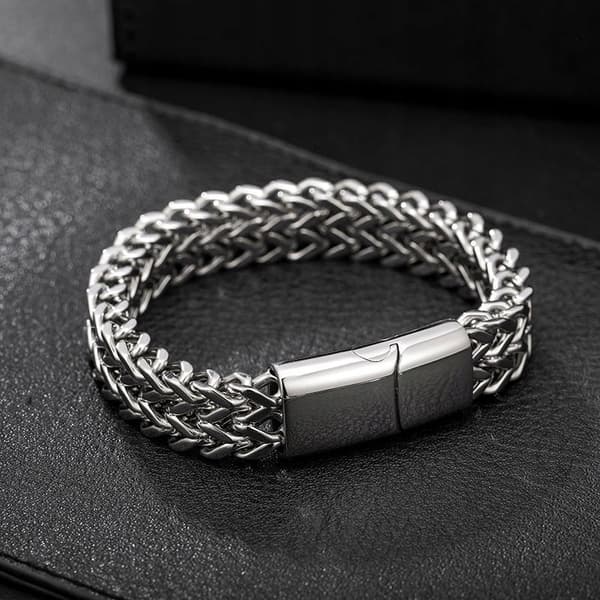 SØLV Herre Diamantarmbånd TYK Fuld Elegant Til Mænd