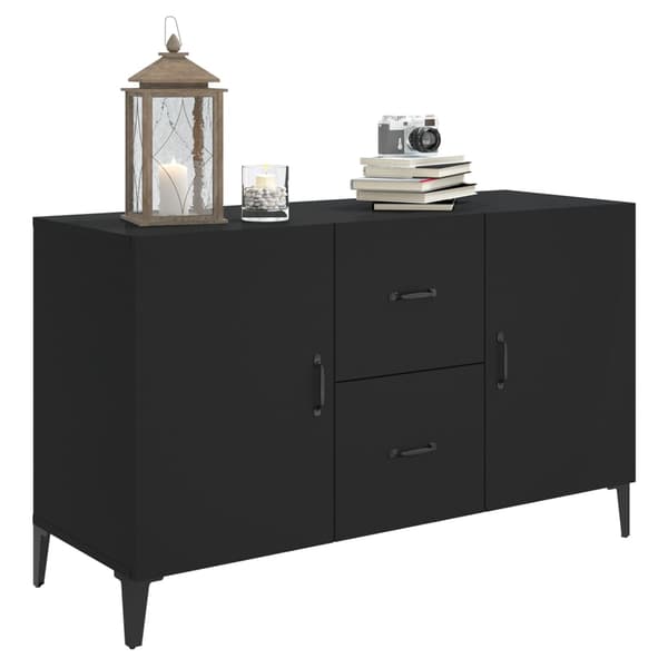 vidaXL kommode, sort, 100x36x60 cm, træbaseret materiale