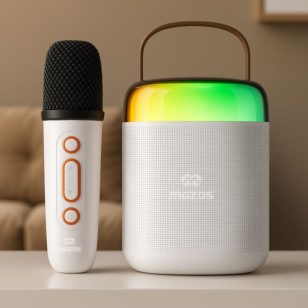 MOZOS MK-WHITE MIKROFONI KARAOKE KAIUTIN BT LAPSILLE