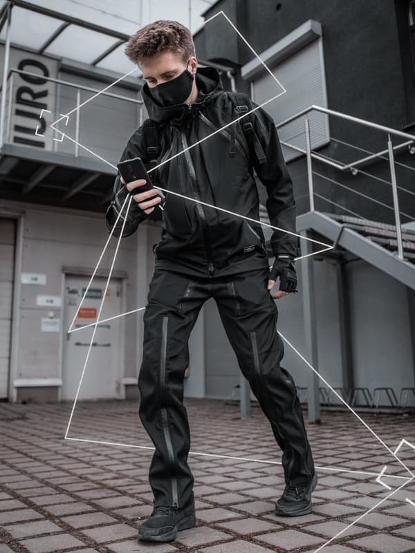 Techwear Herre Black Point X Base Active Tech Jakke 2XL