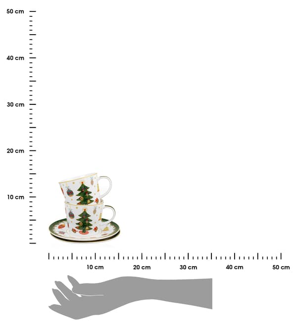 Sæt med 2 kopper med julemotiv