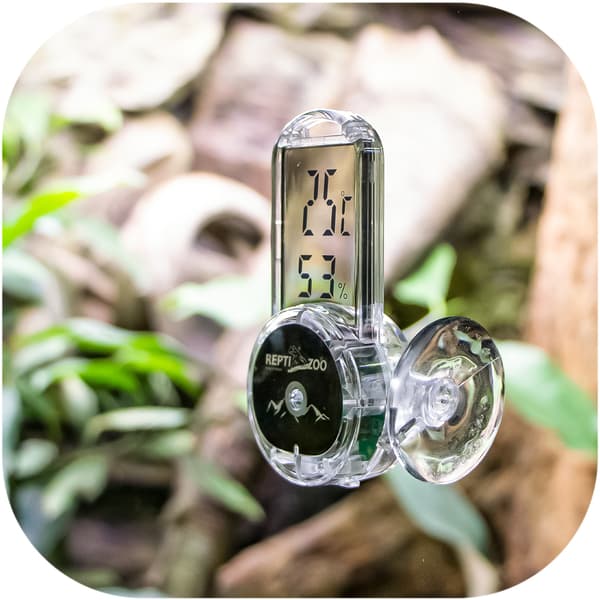 Repti-Zoo 4-siders termometer og hygrometer - LCD-termometer og hygrometer