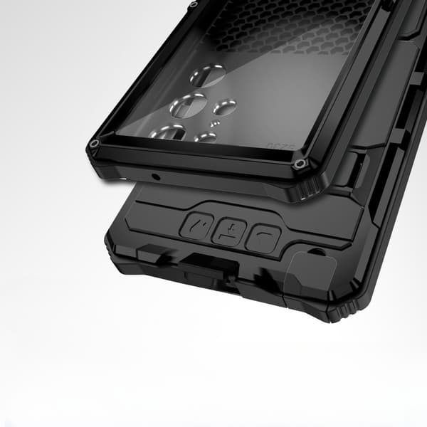 Etui til Samsung Galaxy S22 Ultra, R-JUST, pansret, sort