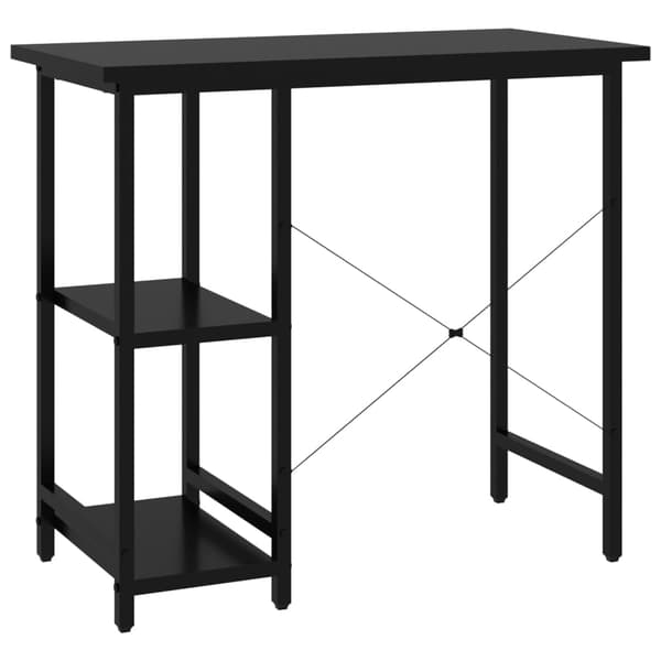 vidaXL computerbord, sort, 80x40x72 cm, MDF og metal