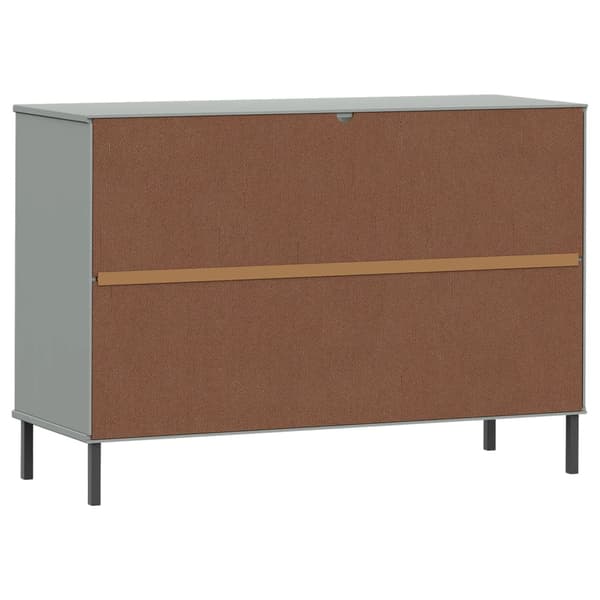 vidaXL OSLO kommode, metalben, grå, 113x40x77 cm