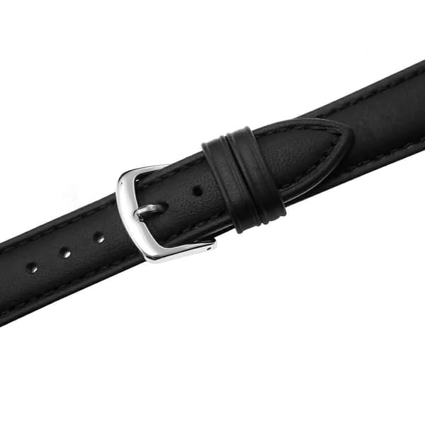 FUJI LÆDERREM 18 MM GLAT sort rem, sorte syninger