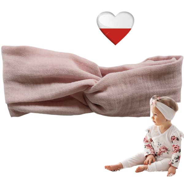 NappiMe långt flätat chiffongband för flickor, rosa
