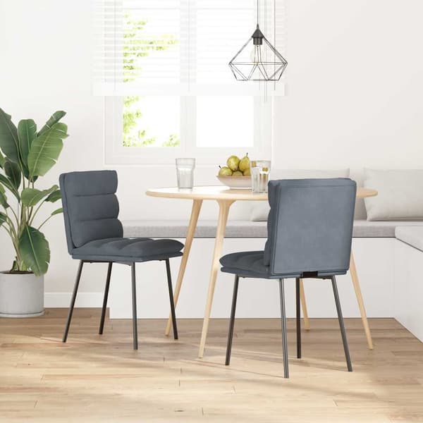vidaXL Ruokatuolit, 2 kpl, tummanharmaa sametti