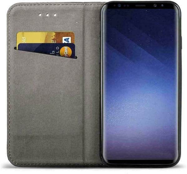 Etui til SAMSUNG GALAXY S9 PLUS /S9+ LUKKET SMART MAGNETETUIS SORT+GLAS