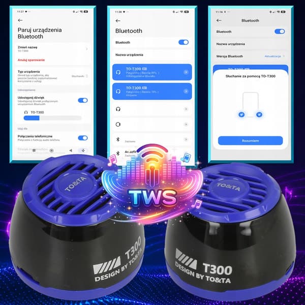 Trådløs Bluetooth-højttaler MP3 microSD LED Magnetisk BLÅ N65N