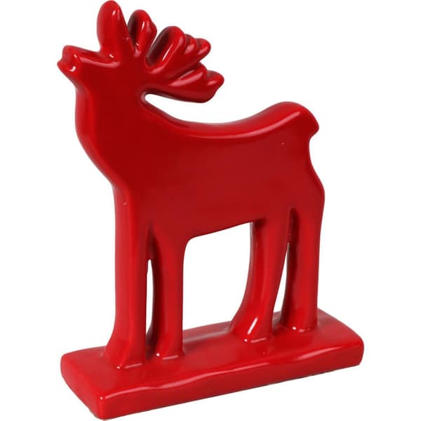 Julrenfigur i keramik röd