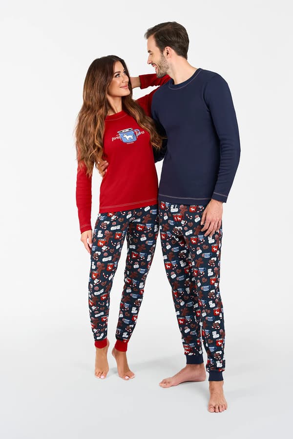 Rojas herrpyjamas långärmad, långbyxor M