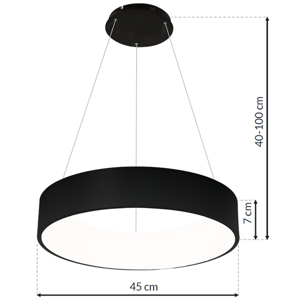 OHIO pendellampe sort 24W LED