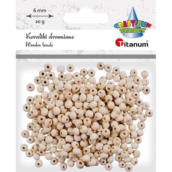 Runde træperler 20g