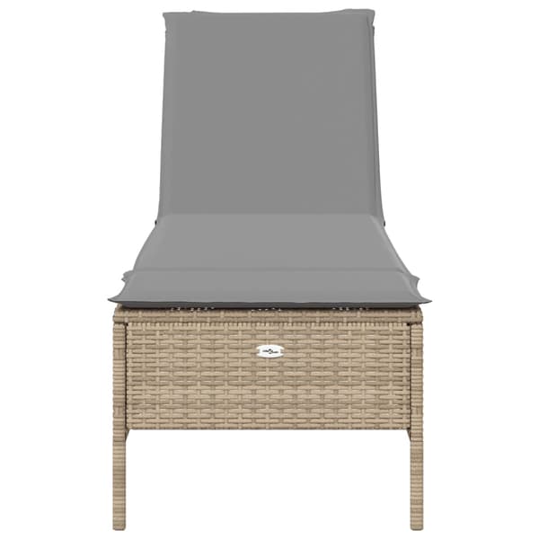 vidaXL Solstol med kudde, beige, polyrotting