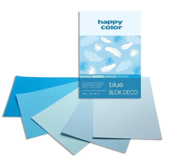 DECO BLÅ BLOK A4 170G 5 FARVER 4865 A'5