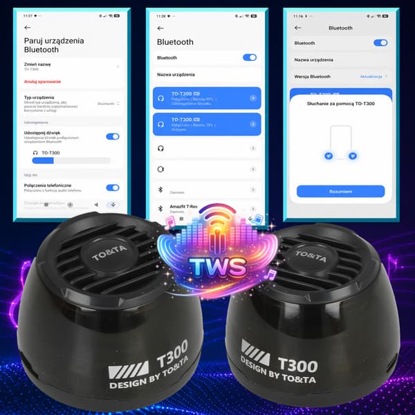 Trådløs Bluetooth-højttaler MP3 microSD LED Magnetisk Sort N65C