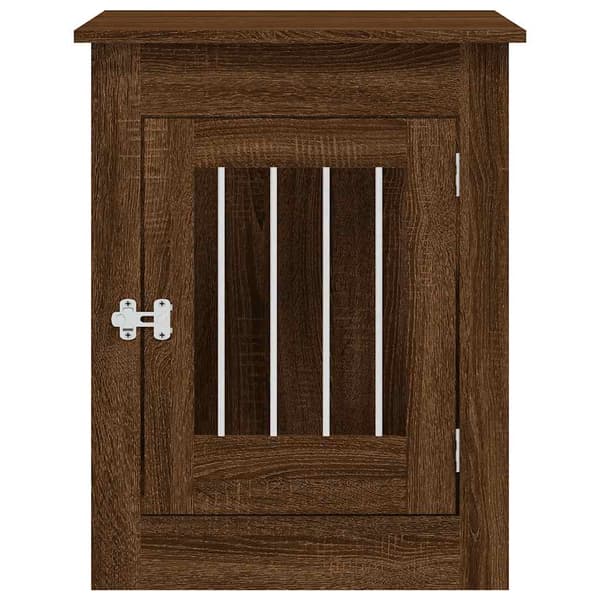 vidaXL hundebur brunt egetræ 55x80x68cm træbaseret materiale