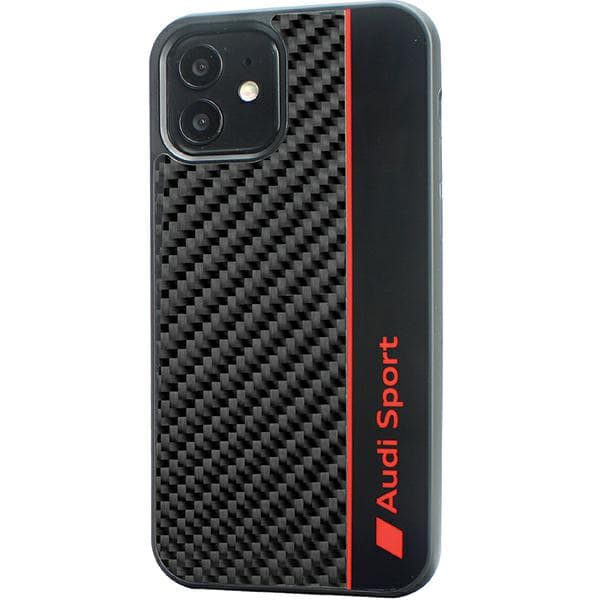 Audi Kulfiber Stripe Cover til iPhone 11 / Xr, Sort