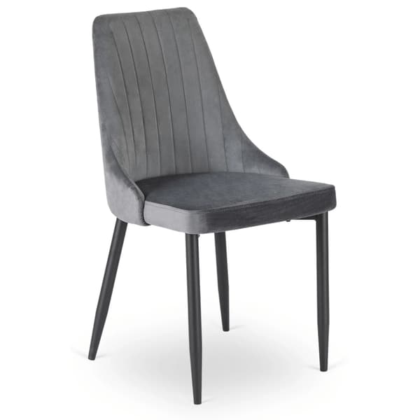 BARI Polstret Spisestol Grå Velour Moderne