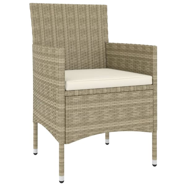 vidaXL 5-delt polyrattan havemøbelsæt, beige