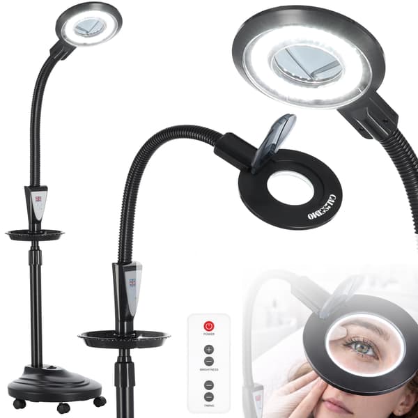 24W LED Kosmetiklampe Øjenvippeforstørrelse Stående Sort