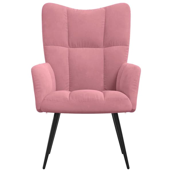 vidaXL Fåtölj, rosa, klädd i sammet