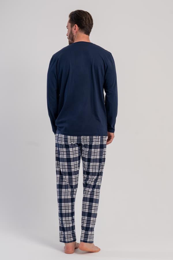 Herrpyjamas i bomull Vienetta 2XL långärmade långbyxor Lösa