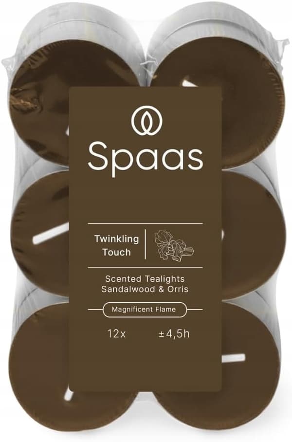 Spaas doftljus i 12-pack, 4,5 timmars Twinkling Touch, khaki