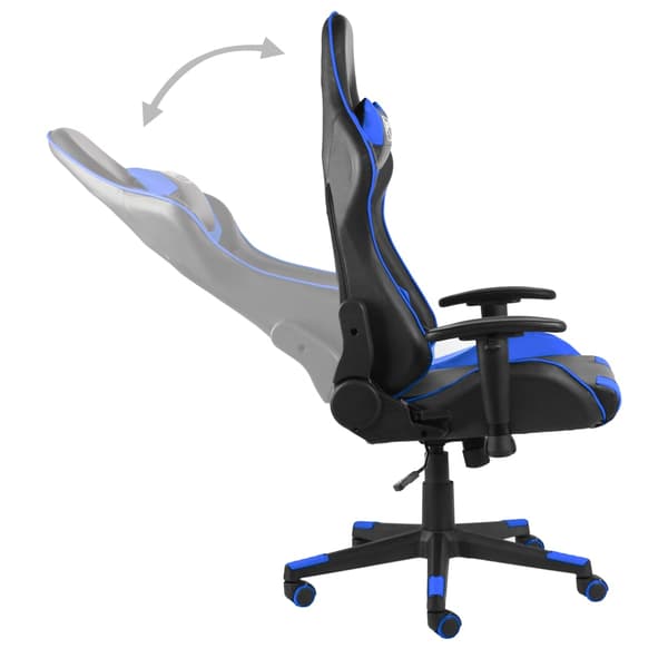 vidaXL snurrande spelstol, blå, PVC