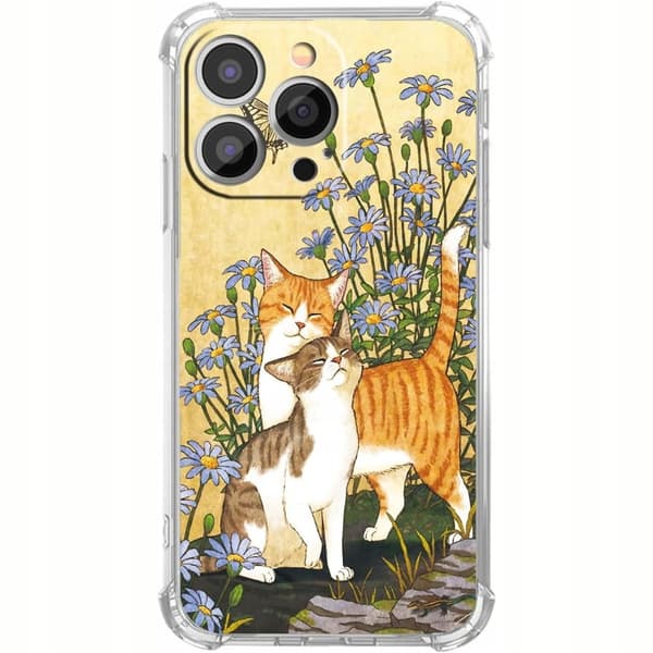 Generisk Vase - Kat og Blomst Cover til iPhone 12