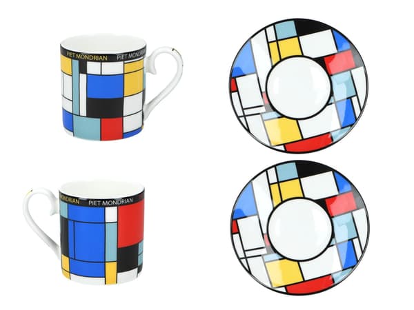 Carmani, 2x espressokopper - Piet Mondrian/Komposition A