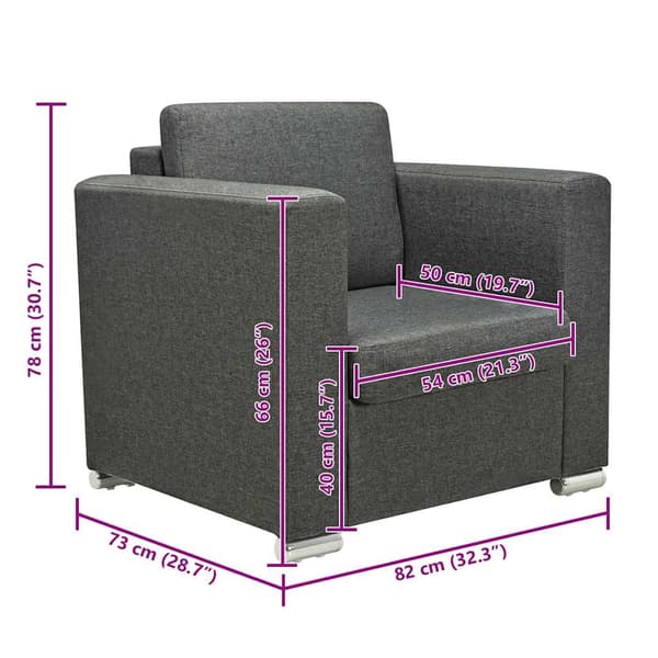vidaXL Nojatuoli, tummanharmaa, kangas