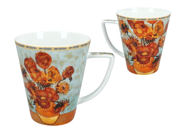 Carmani, set för två: kopp + mugg - VAN Gogh/Solrosor