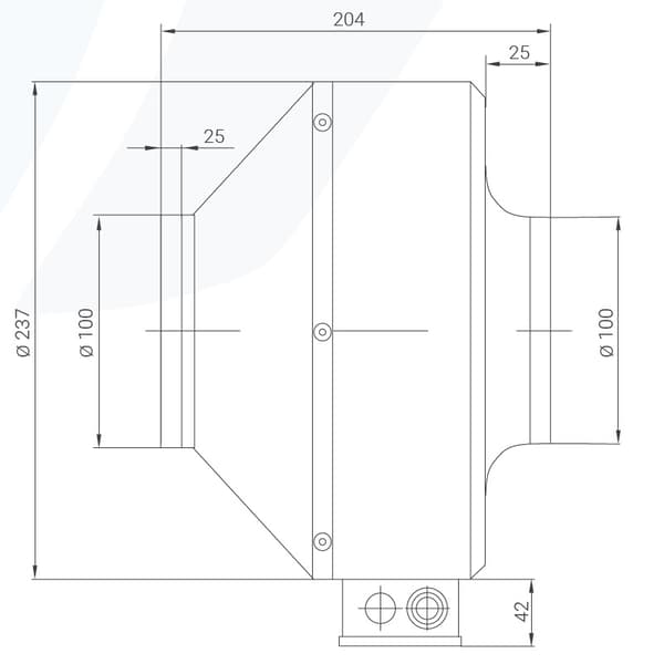 FKM 100 kanalventilator, pulverlakeret sort