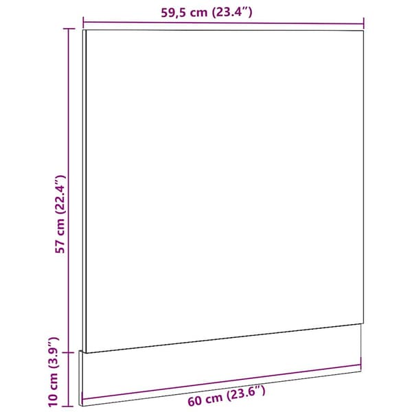 vidaXL Installationspanel för diskmaskin, antikt trä, 60x1,5x67 cm