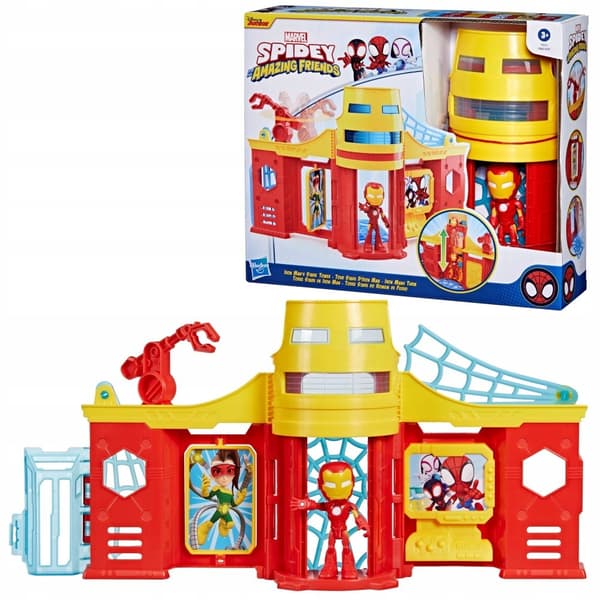 HASBRO SPIDEY og Super-Palms - Iron Man Tower + Actionfigur