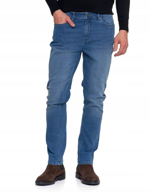 Byxor Herrjeans Raka Ben Eleganta Klassiska MORAJ 34 BLÅ