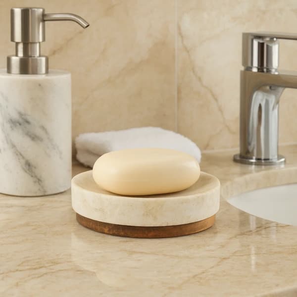 Beige Como kylpyhuoneen saippuakuppi