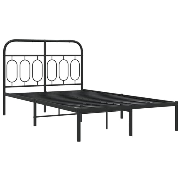 vidaXL metalsengestel med hovedgærde sort 120x190 cm