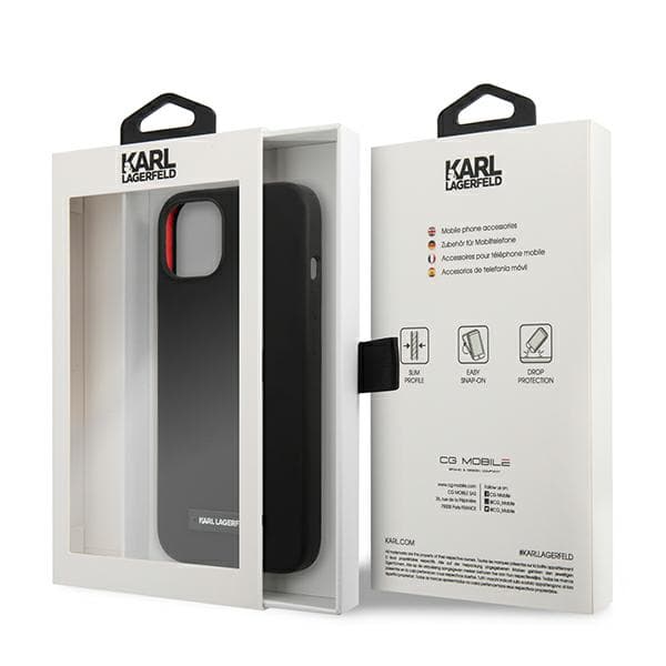 Karl Lagerfeld Silikone Plaque-cover til iPhone 13 mini, Sort
