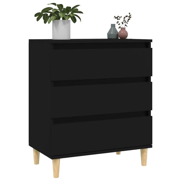 vidaXL kommode, sort, 60x35x70 cm, træbaseret materiale