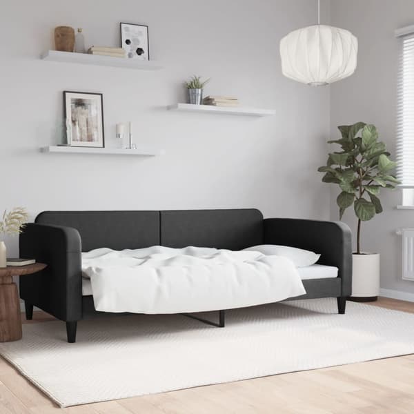 vidaXL sovesofa sort 100x200 cm stofbetræk