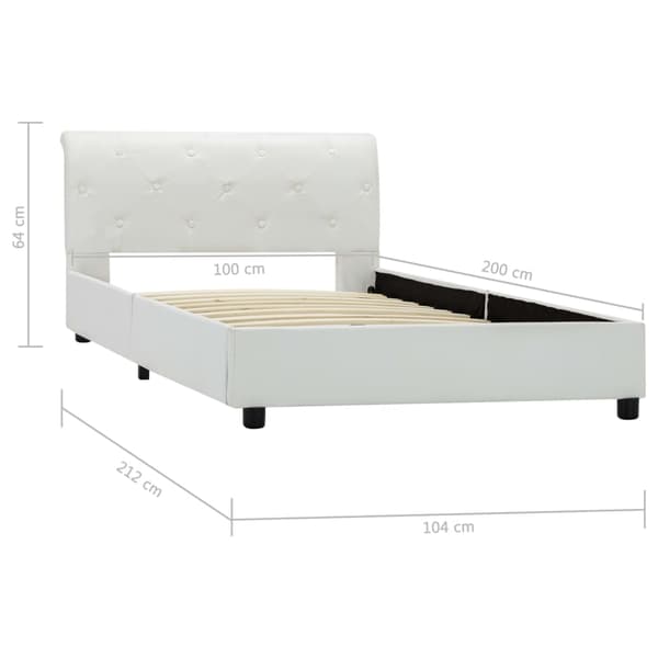 vidaXL Sängram vit konstläder 100 x 200 cm