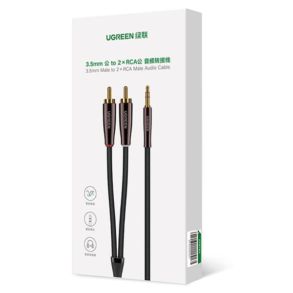 Kopparljudkabel 3,5 mm minijack - 2x RCA 2m