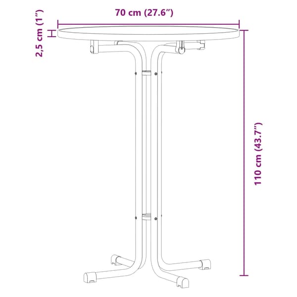 vidaXL spisebord, sort, Ø70x110 cm