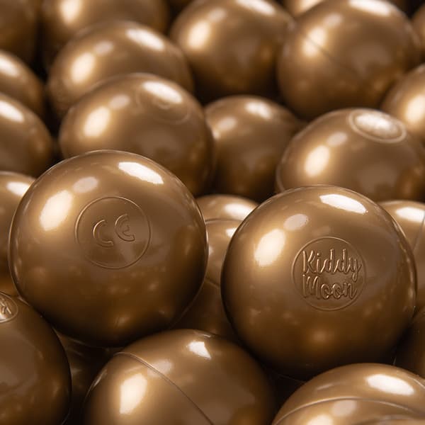KiddyMoon plastbollar 7 cm guld 300 leksaksbollar set