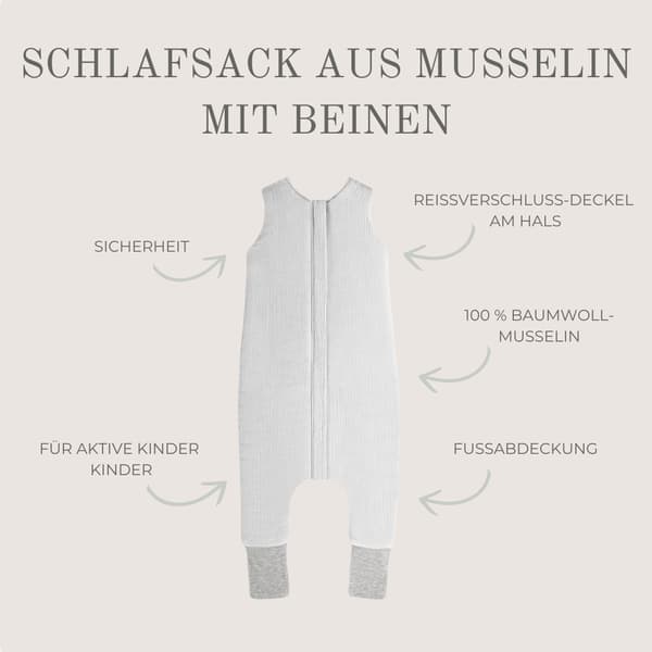 Muslinfotsovsäck M (3-5 år) Beige
