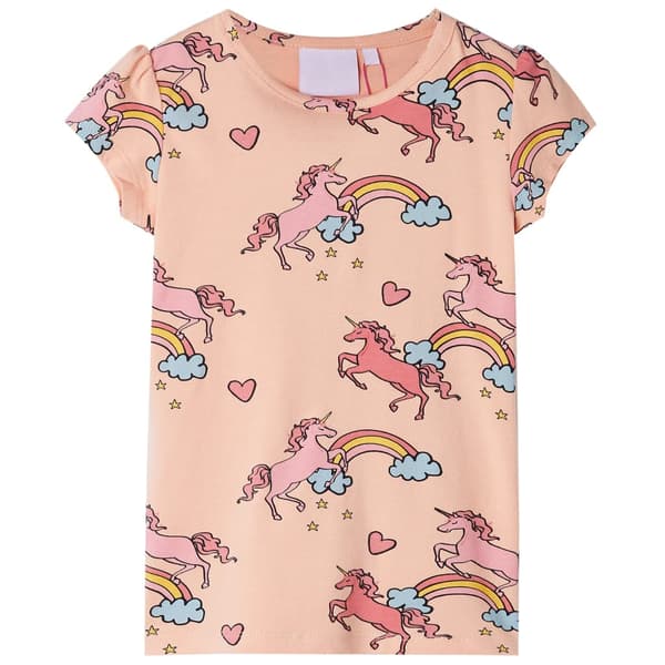 Barnpyjamas med kort ärm, ljusorange, 104