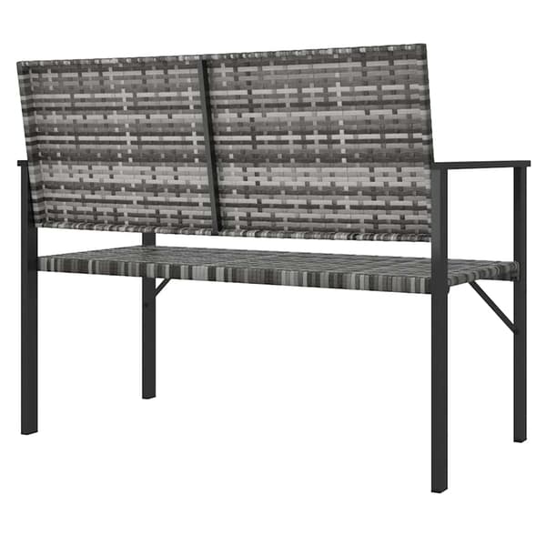 vidaXL 2-istuttava puutarhapenkki, harmaa, polyrottinki